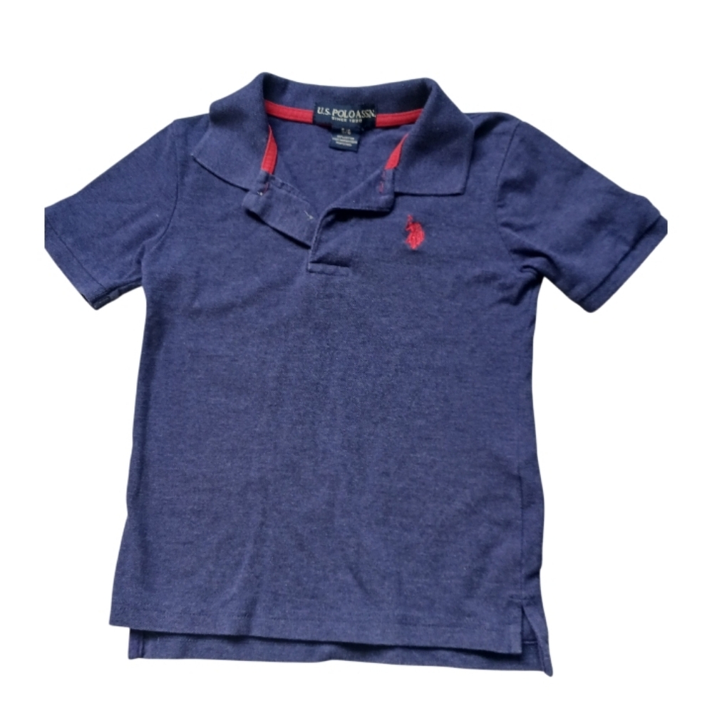 US POLO ASSN toddler polo Sz 5/6 blue 100% cotton